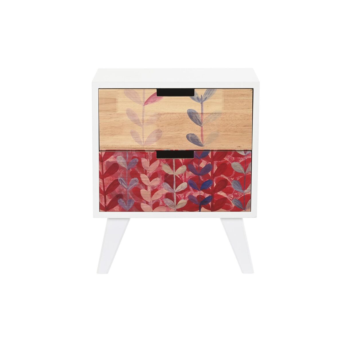 Dkd Home Decor Nachttisch Dkd Home Decor Natürlich Weiß Kautschuk Granatrot Paulonia-Holz 40 X 30 X 48 Cm